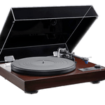Dual CS-618Q Semi-Automatic Turntable in Walnut with Dustcover up