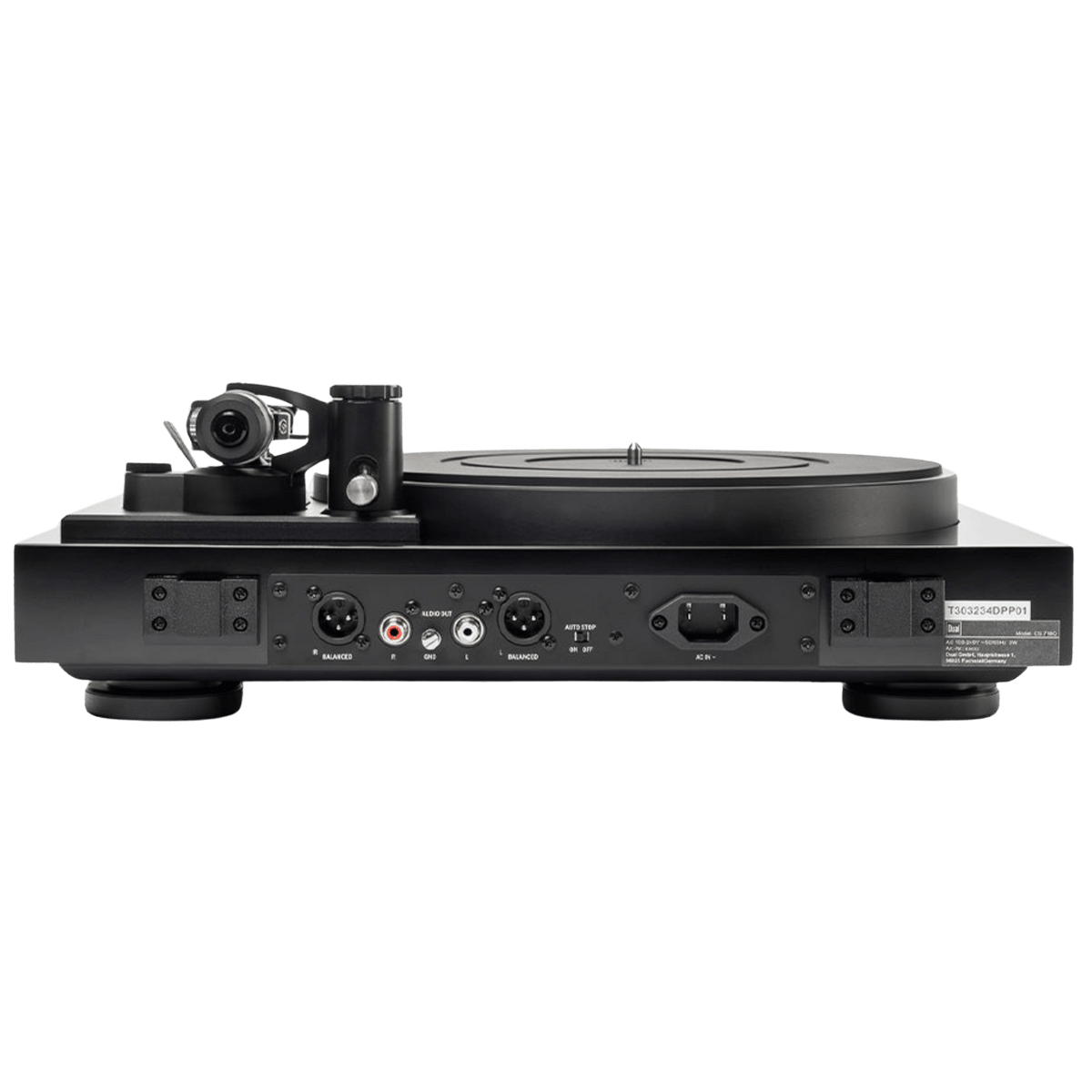 Dual CS-718Q Manual Turntable in Satin Black, back