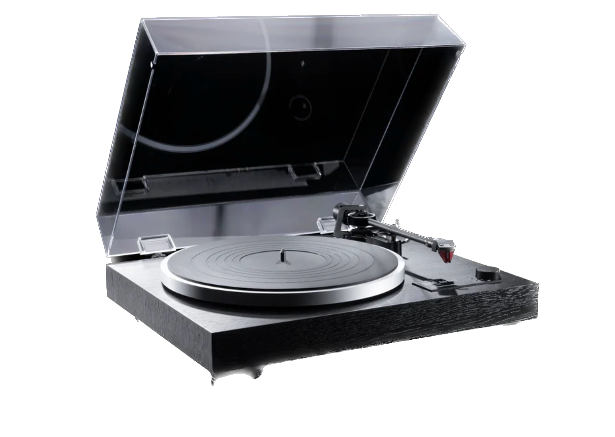 Dual CS-518 Manual Turntable in Blackwood with dustcover up