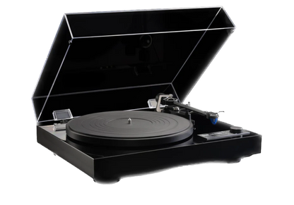 Dual CS-618Q Semi-Automatic Turntable in Blackwood with Dustcover up.  