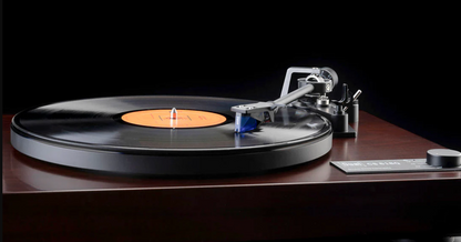 Dual CS-618Q Semi-Automatic Turntable in Walnut with vinyl playing