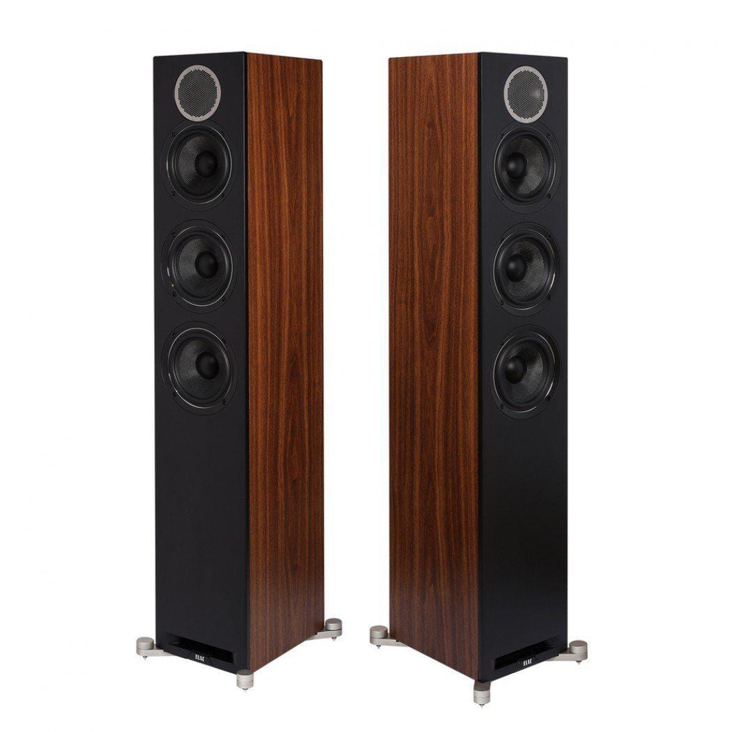 Elac Floorstanding Speakers Elac Debut Reference DFR52 Floorstanding Speakers - Black Baffle/Walnut Cabinet