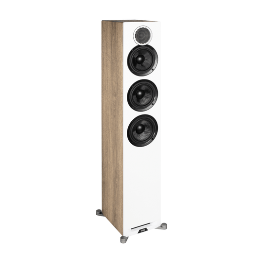 Elac Floorstanding Speakers Elac Debut Reference DFR52 Floorstanding Speakers - White Baffle/Oak Cabinet