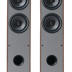 Elipson Horus 11F BT Active Floorstanding Speakers in Walnut, front without grilles