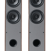Elipson Horus 11F BT Active Floorstanding Speakers in Walnut, front without grilles