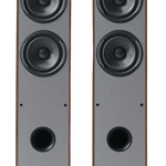 Elipson Horus 11F BT Active Floorstanding Speakers in Walnut, front without grilles
