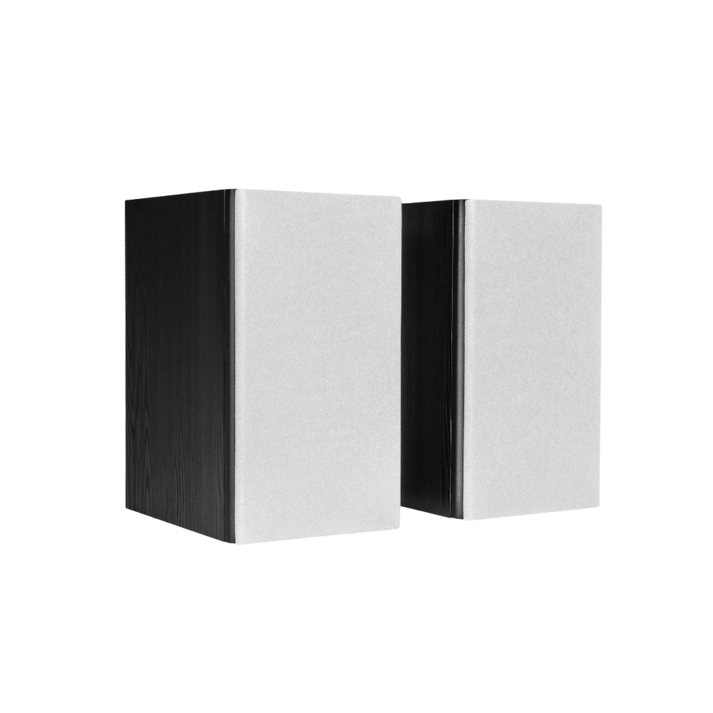 Encel Gelati Bookshelf Speakers in Birch Black with white grilles