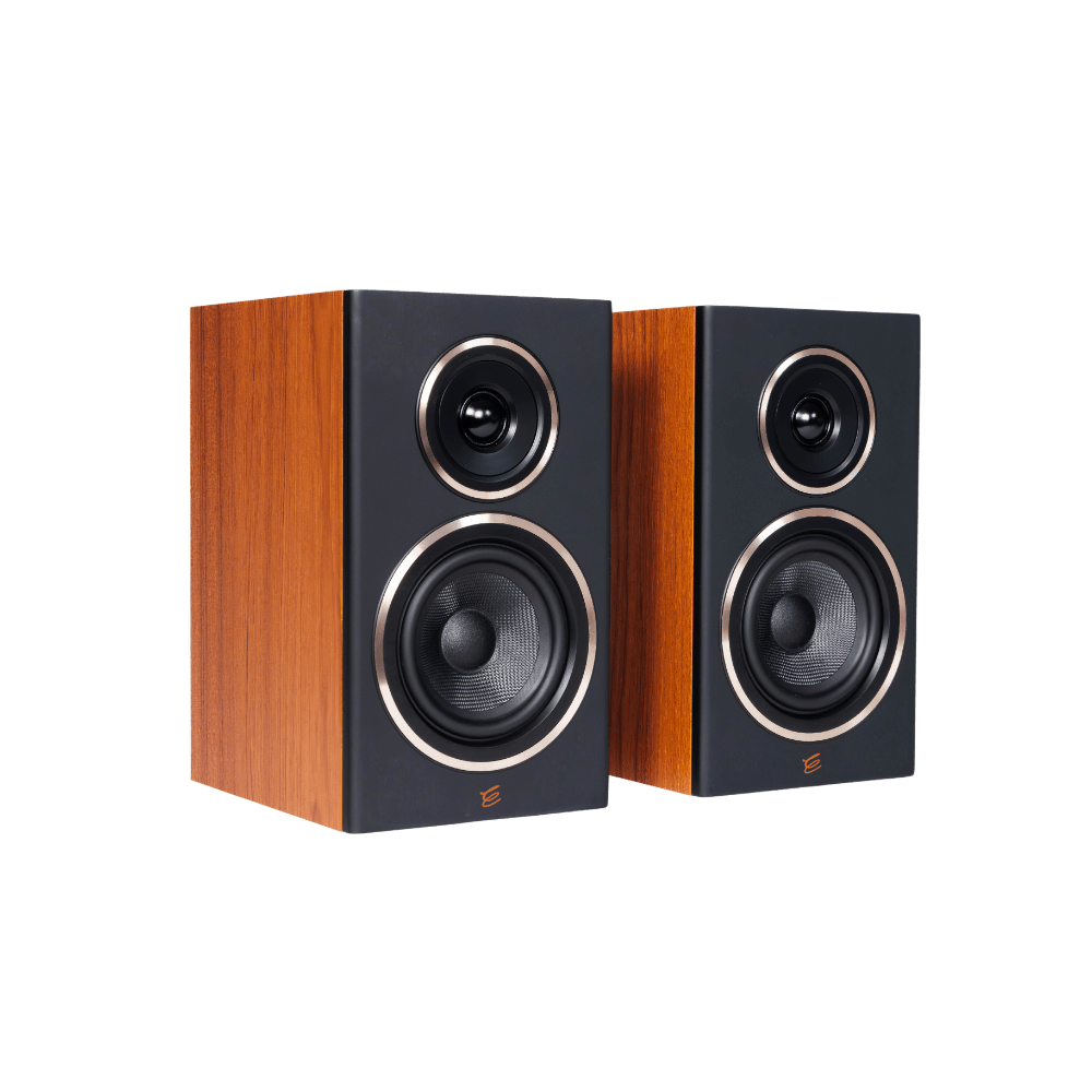 Encel Gelati Bookshelf Speakers in Caramel Walnut without Grilles