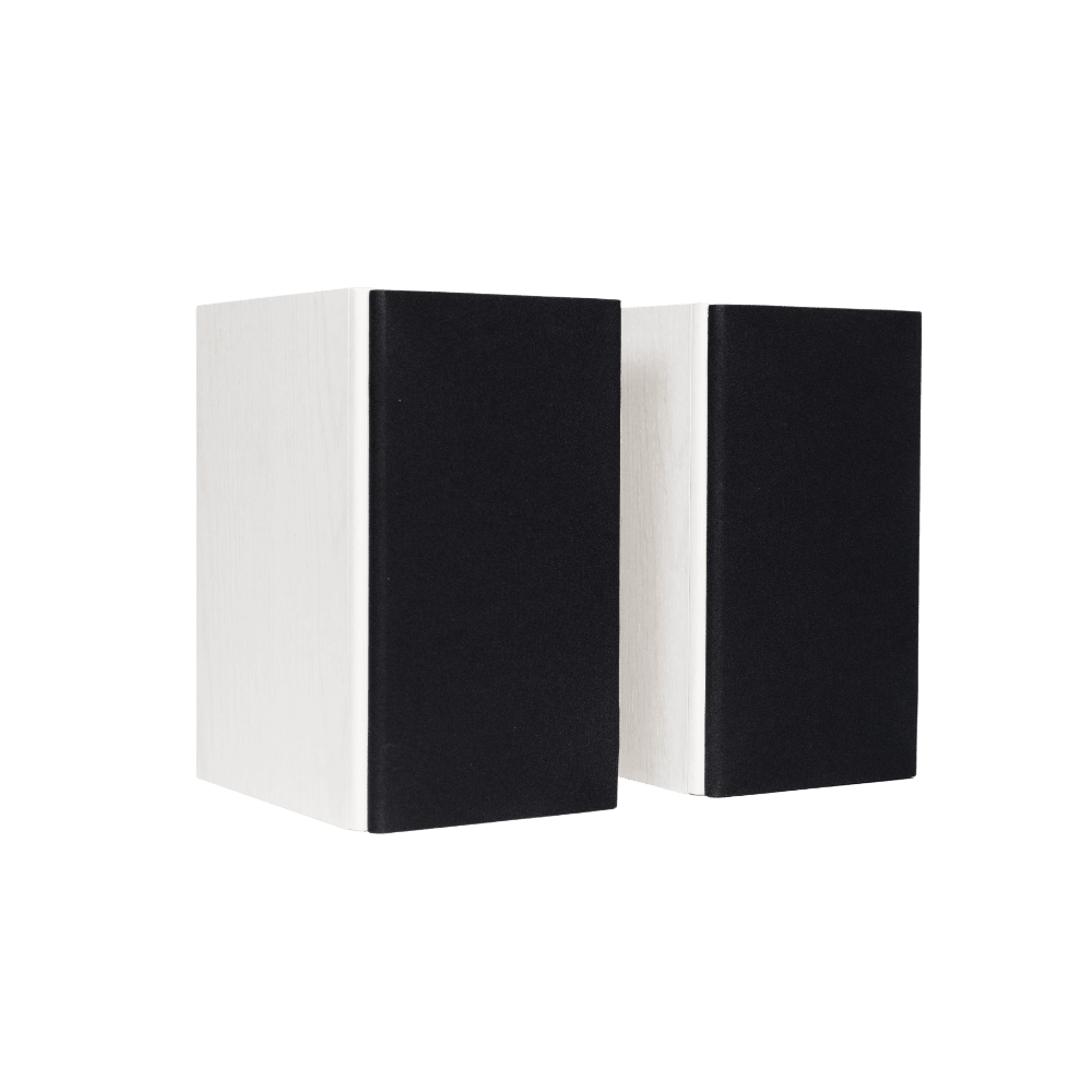 Encel Gelati Bookshelf Speakers in Vanilla White with black Grilles