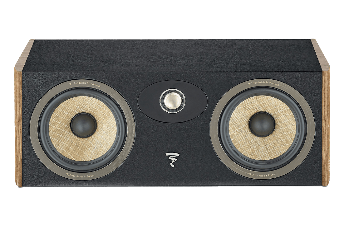 Focal Aria EVO X Centre Speaker in Prime Walnut, front without grille