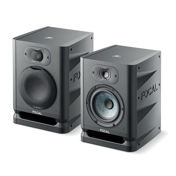 Focal Pro Studio monitors Focal EVO50 Active Studio Monitors (pair). Pair, angled with and without mesh
