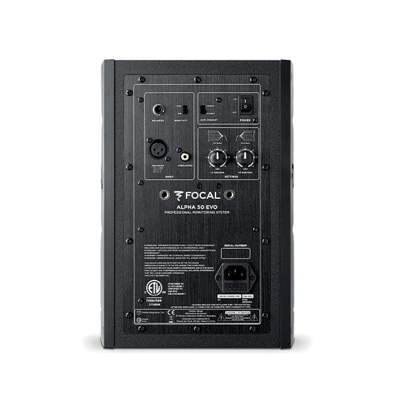 Focal Pro Studio monitors Focal EVO50 Active Studio Monitors (pair).  Back of unit