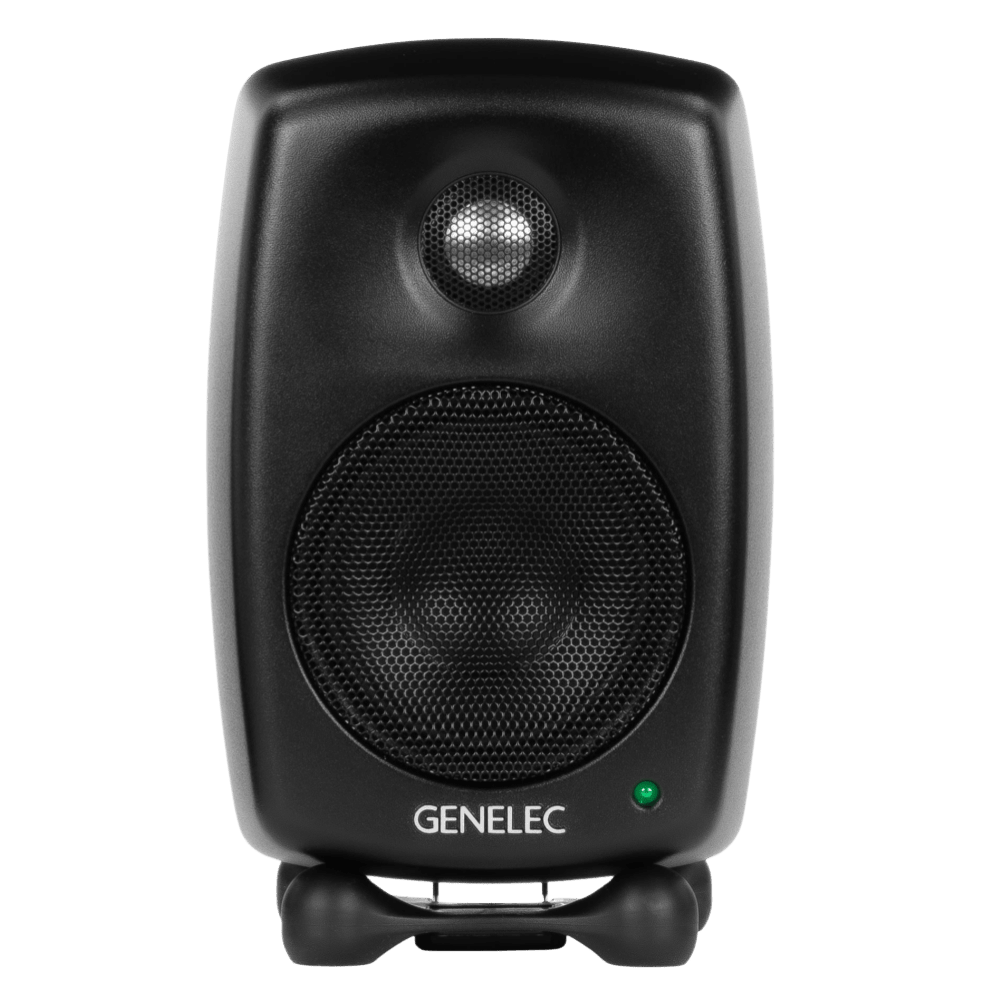 Genelec 8010A 3 inch Two-Way  Active Studio Monitors.  Individual monitor shown in Special Order Black, front