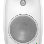 Genelec 8050B Studio Monitors in white.  Front Image