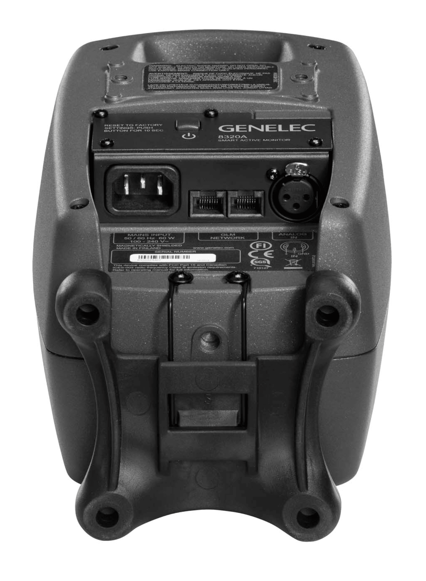 Genelec 8320A SAM Active Studio Monitors in dark gray- back and bottom image