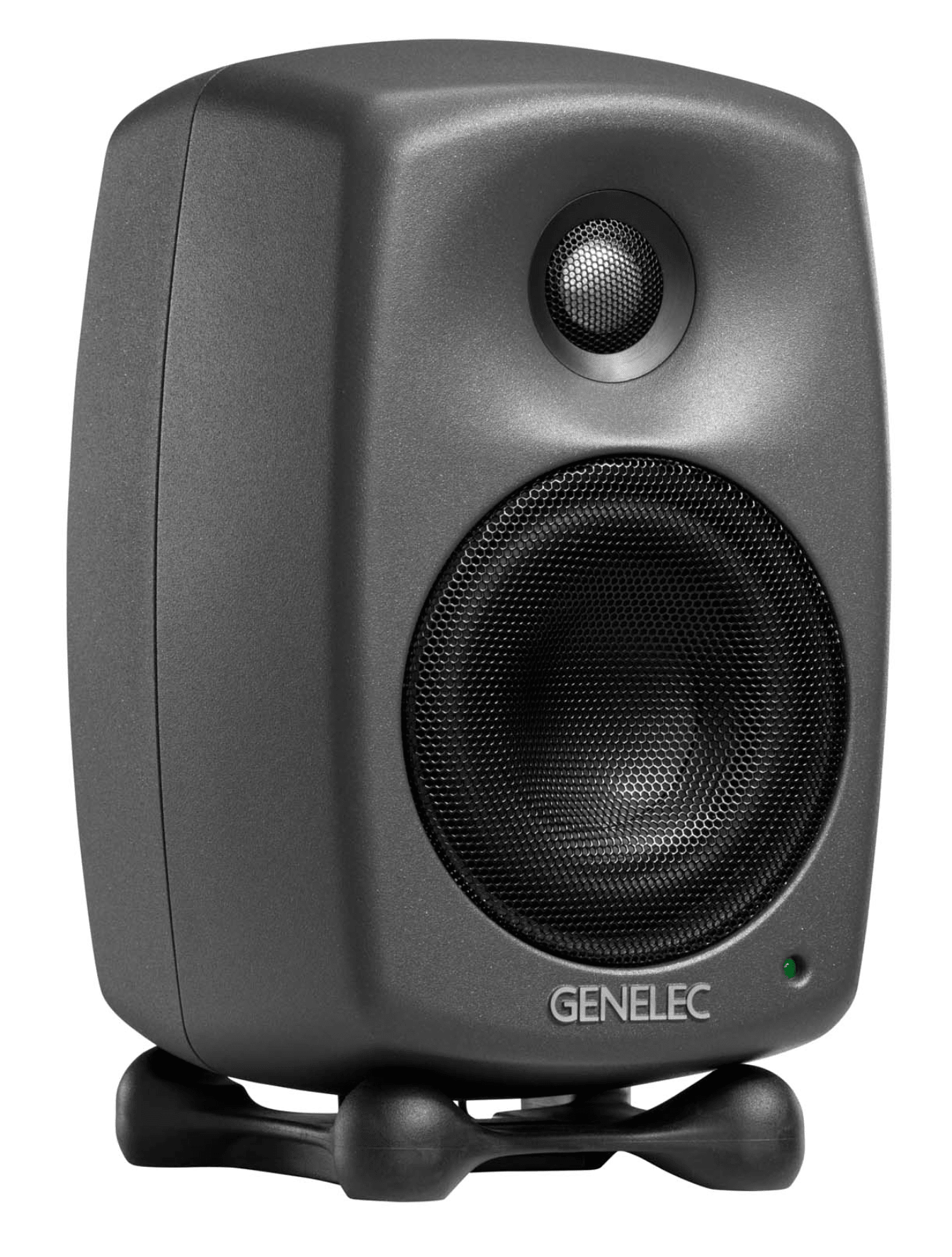 Genelec 8320A SAM Active Studio Monitors in dark gray- angled image