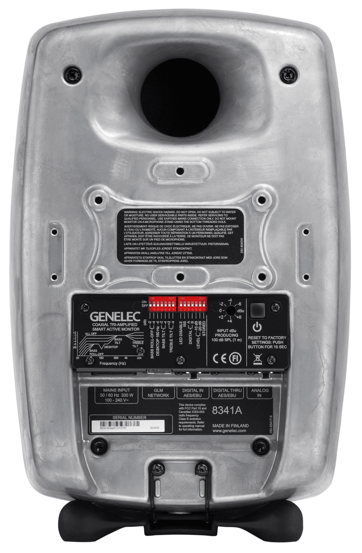 Genelec 8341A SAM Active Studio Monitors in raw. Back image