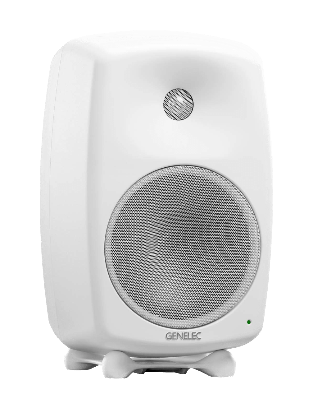 Genelec 8350A SAM Active Studio Monitors in white, angled