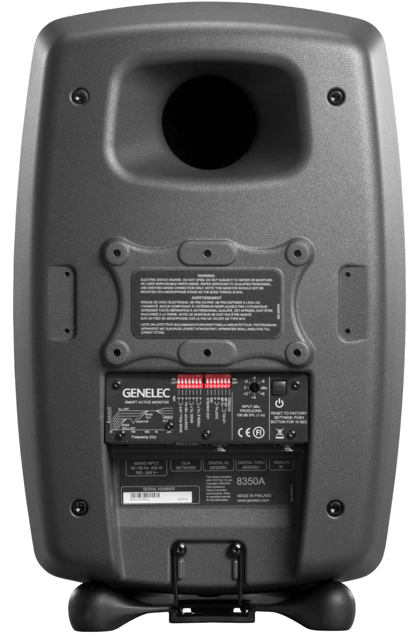 Genelec 8350A SAM Active Studio Monitors in dark gray - back view