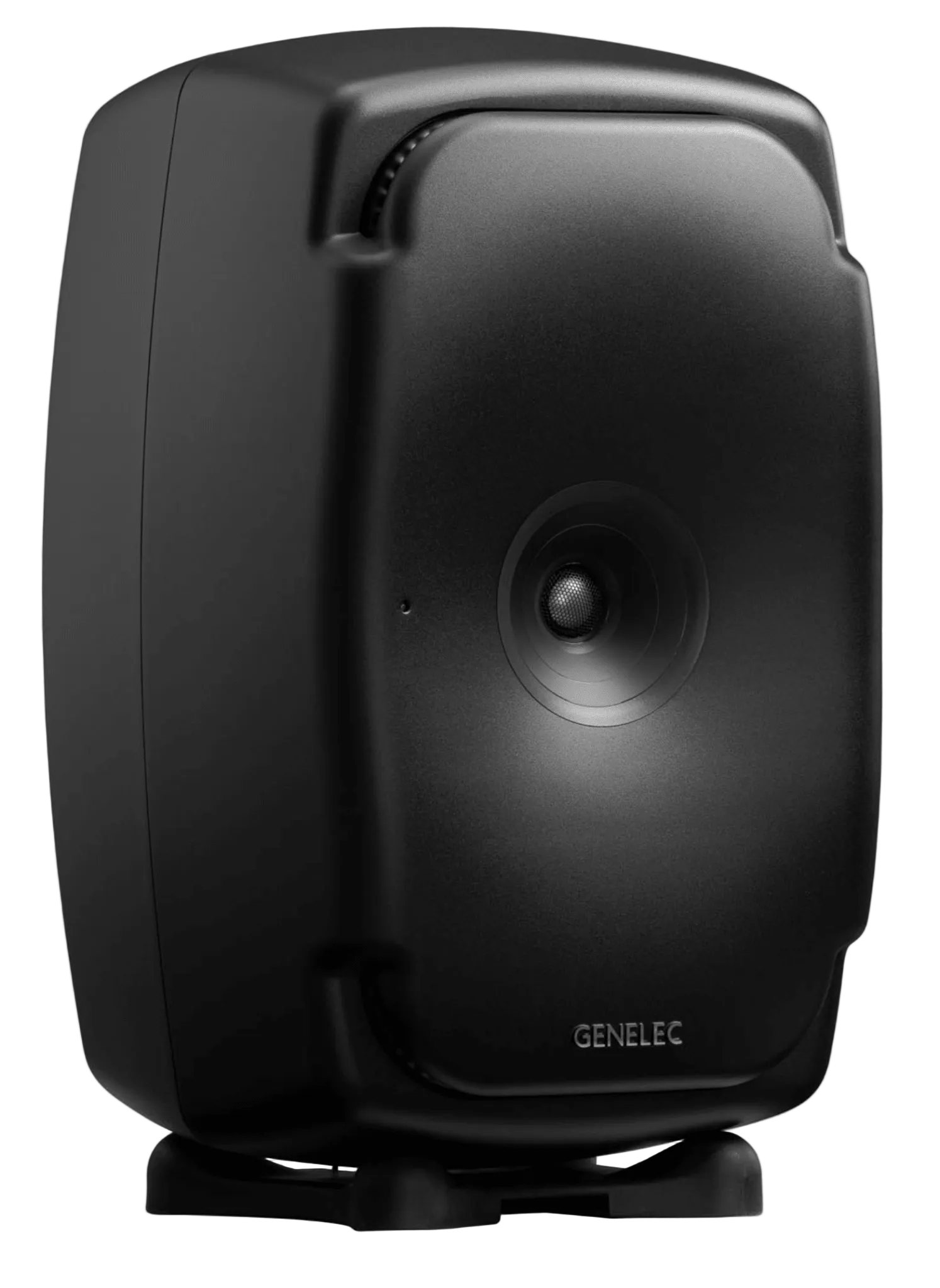 Genelec 8361A SAM Active Studio Monitors in Black. Angled image