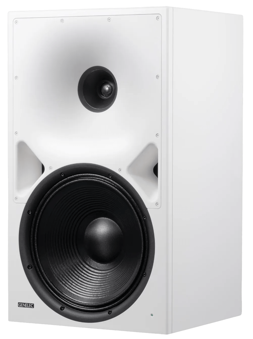 Genelec 8380A SAM™ Active Studio Monitor in white, angled to the left