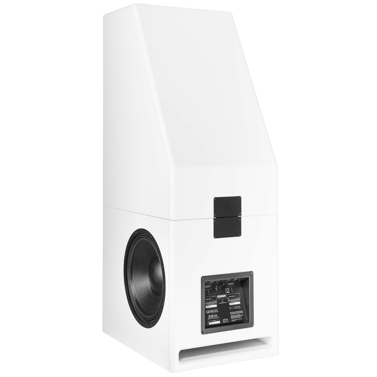 Genelec 8381A SAM™ Adaptive Source Point Monitor  in white, back and angled