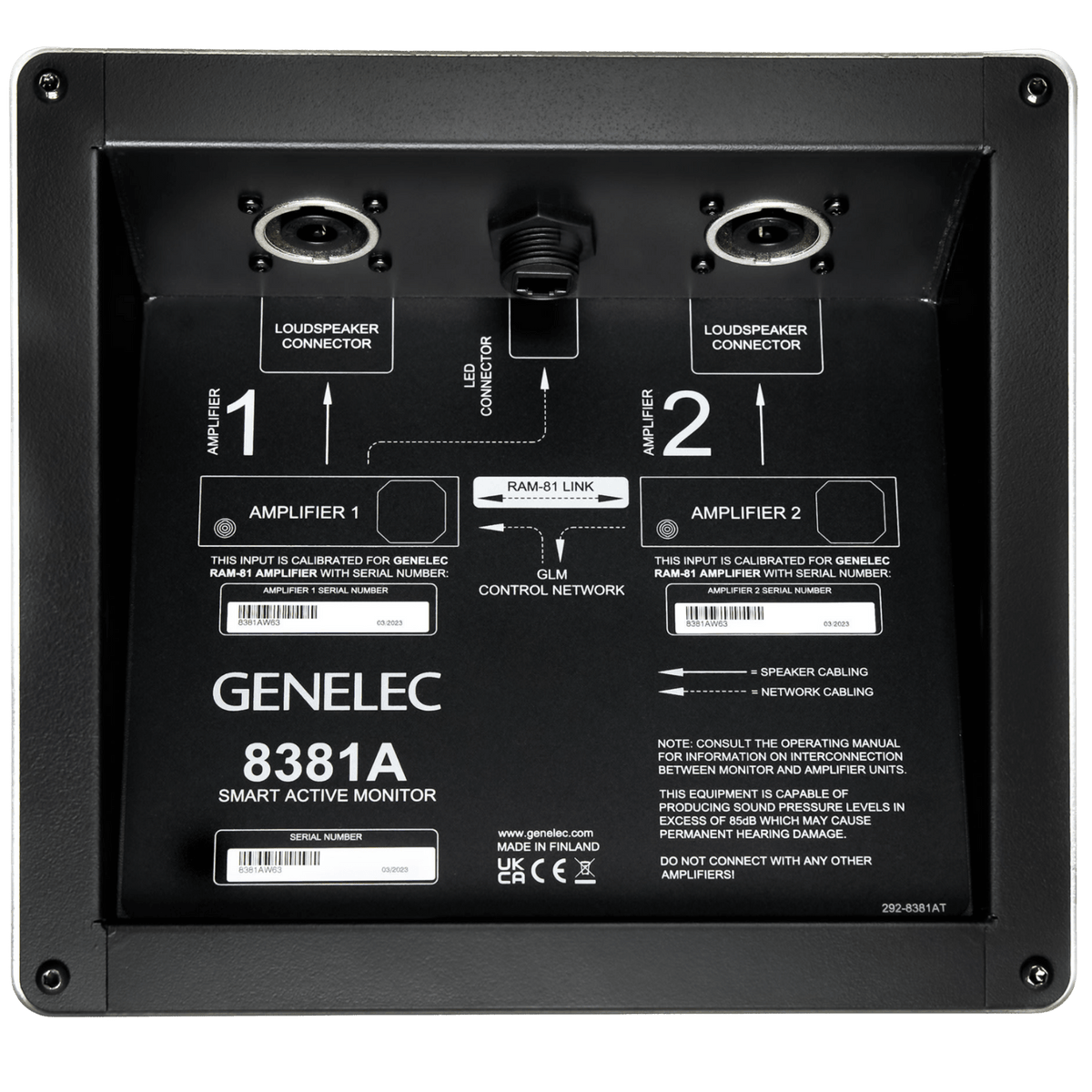 Genelec 8381A SAM™ Adaptive Source Point Monitor  connection points