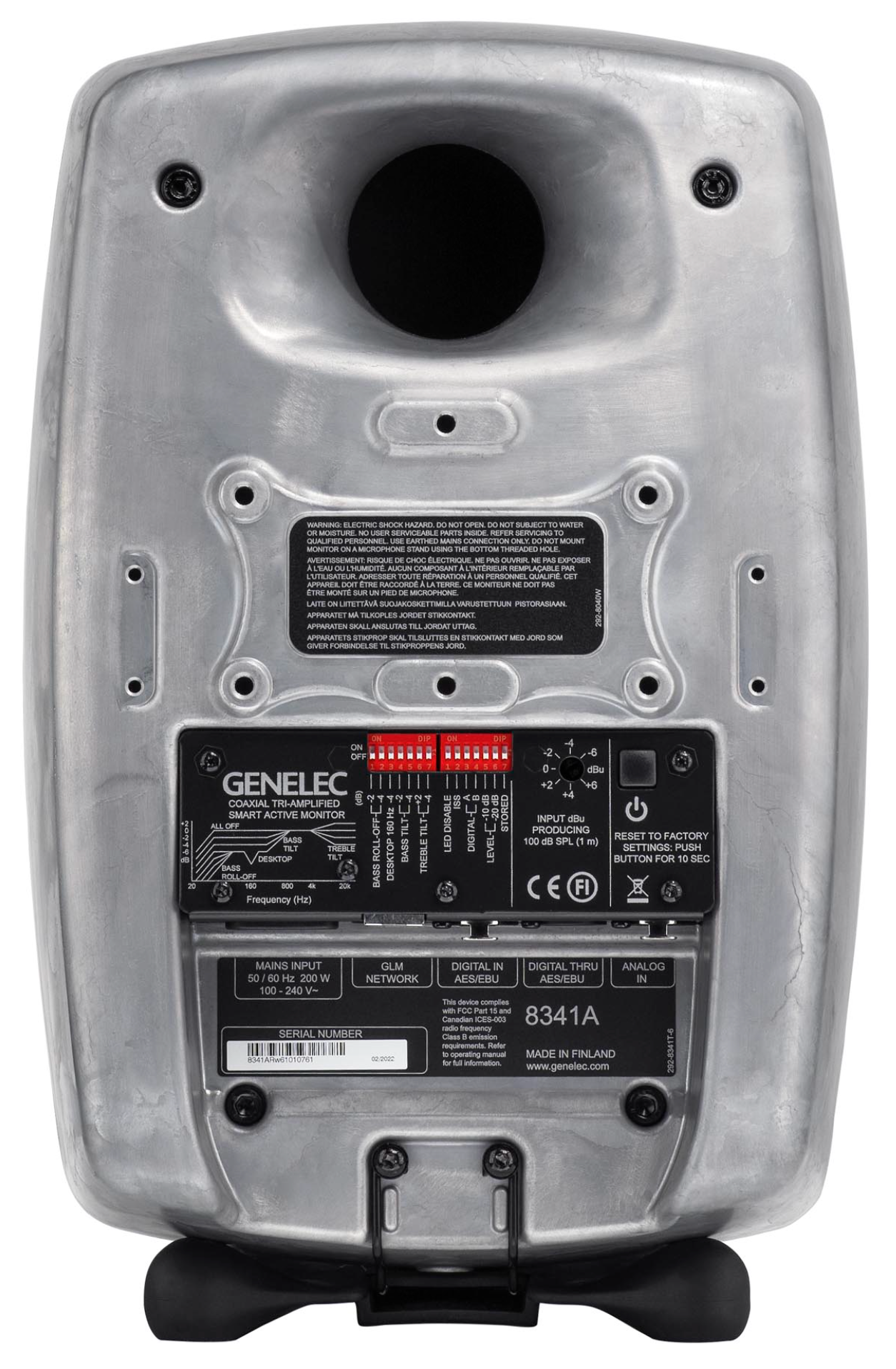 Genelec 8341A SAM Active Studio Monitors in raw. Back image