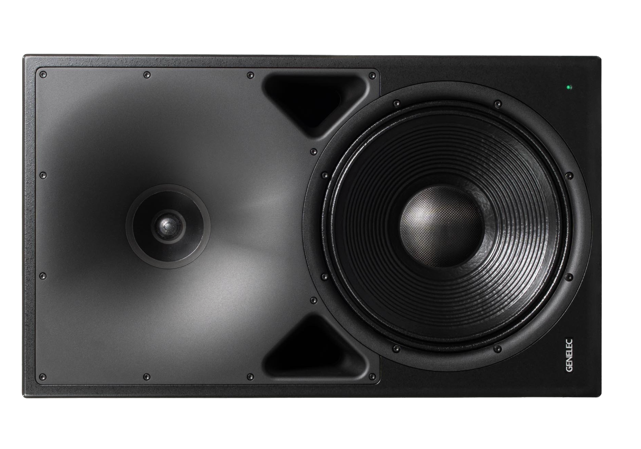 Genelec 8380A SAM™ Active Studio Monitor in black, on its side