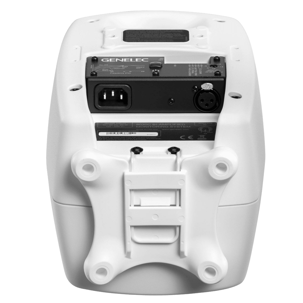 Genelec 8030C Two-Way  Active Studio Monitors.  Individual monitor shown in White, underneath.
