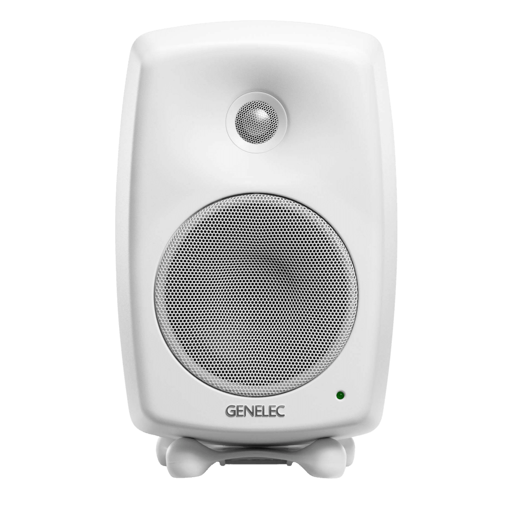 Genelec 8030C Two-Way  Active Studio Monitors.  Individual monitor shown in White, front.
