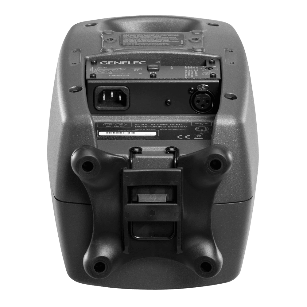 Genelec 8030C Two-Way  Active Studio Monitors.  Individual monitor shown in Dark Grey, underneath.