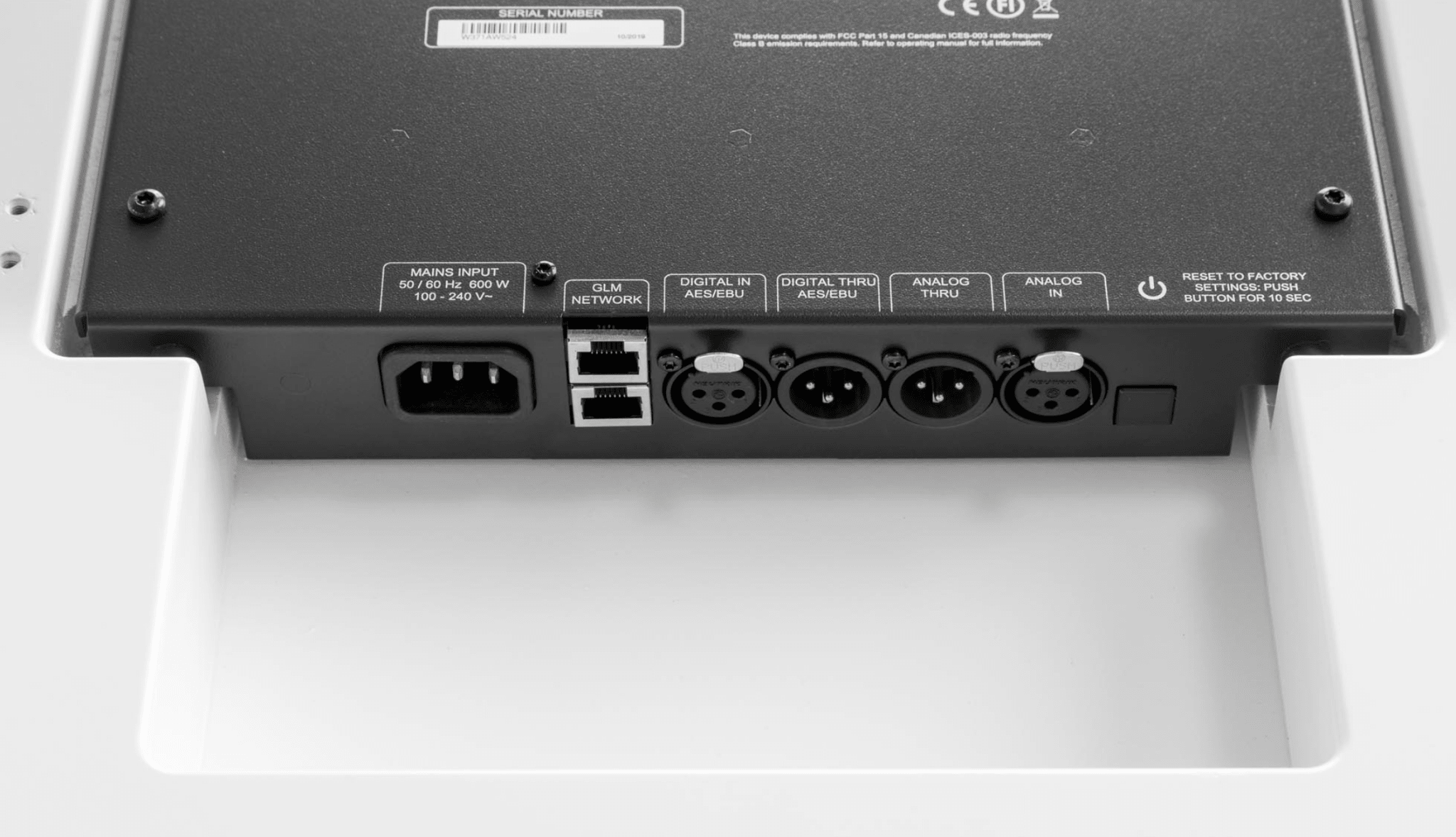 Genelec W371A SAM™ Woofer System in White. Cable tray image