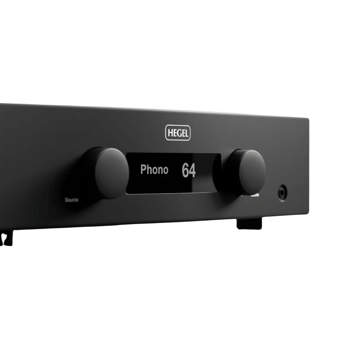 Hegel A200 Integrated Amplifier, angled closeup