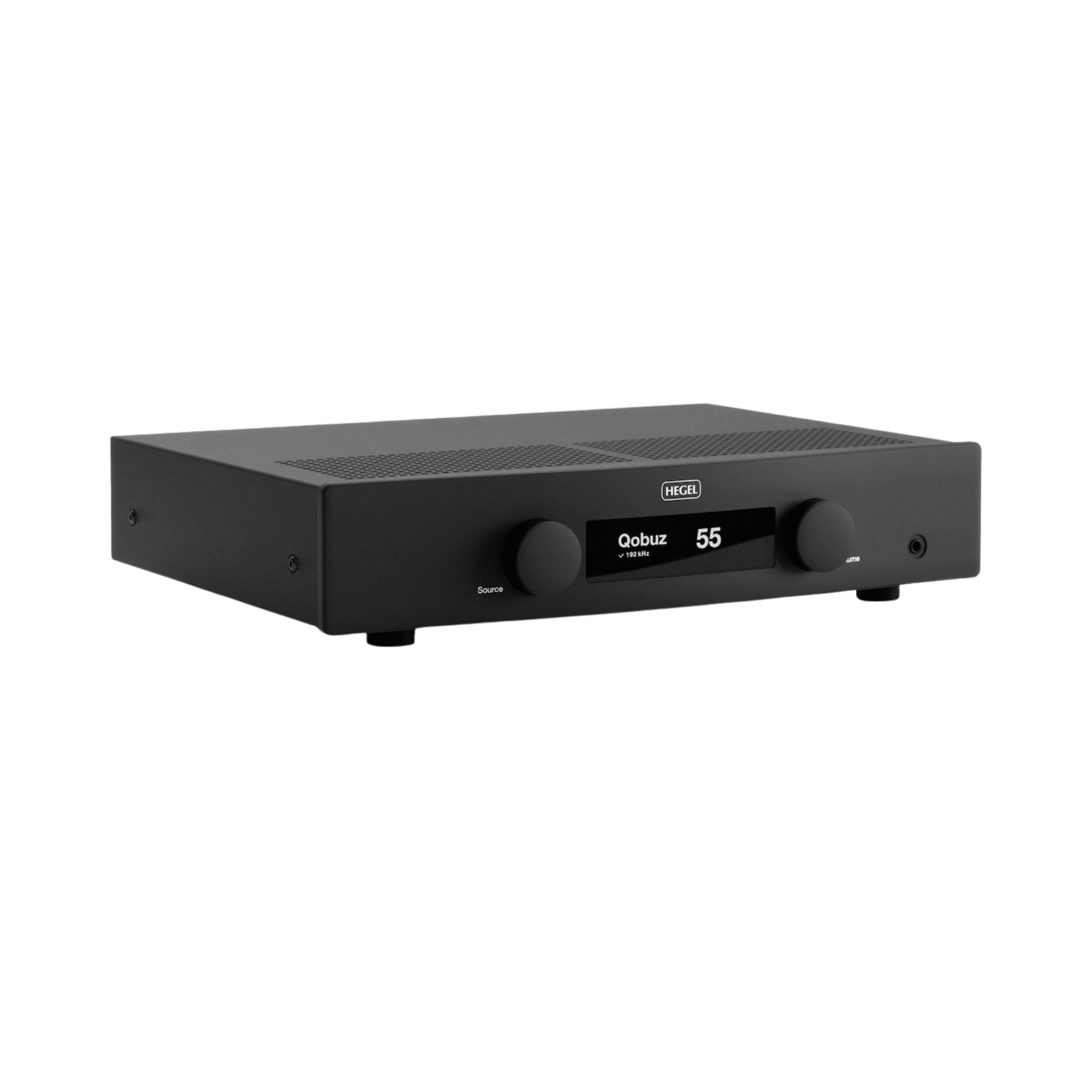 Hegel H150 Streaming Amplifier in Black, angled image