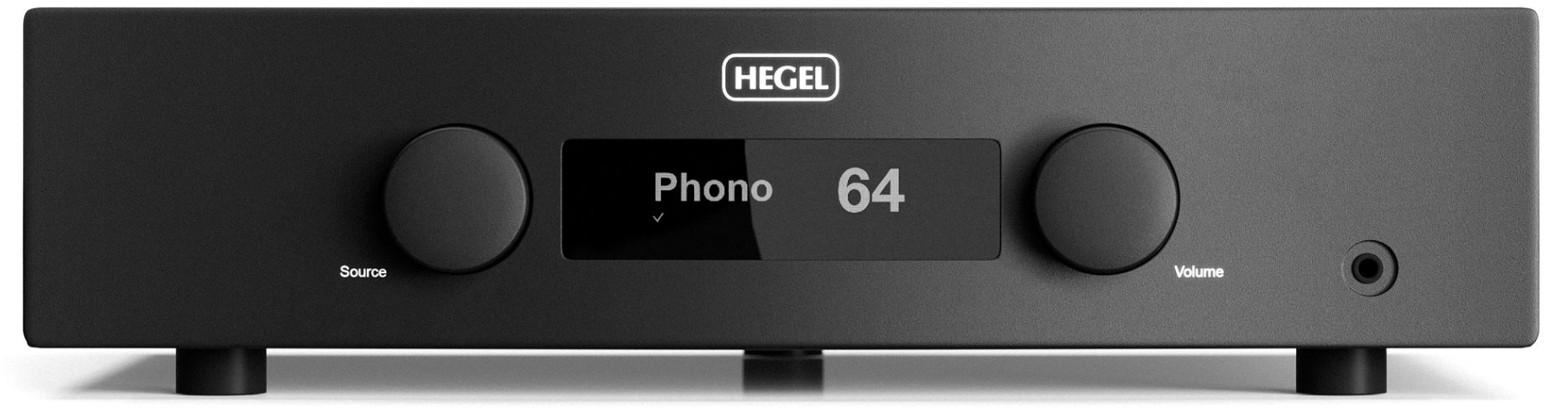 Hegel H190 Integrated Amplifier in Black, front of unit