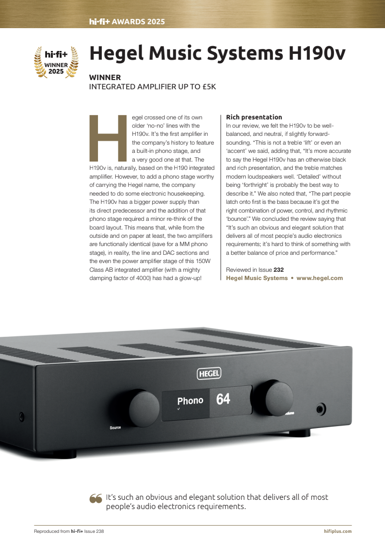 Hegel H190V Integrated Amplifier