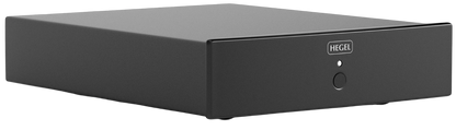 Hegel V10 Phono Preamplifier, front of unit on an angle