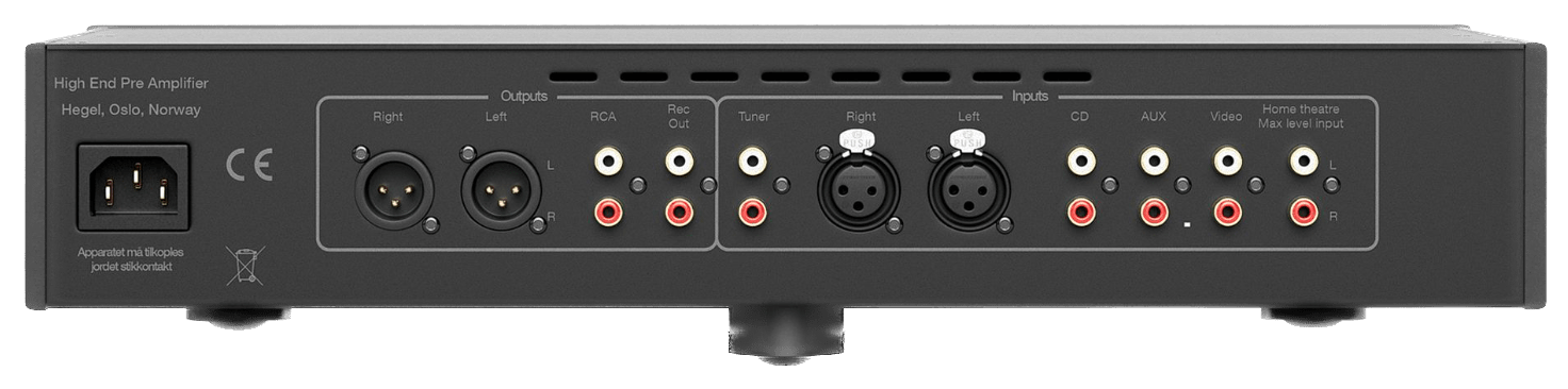 Hegel P20 Stereo Preamplifier, rear of unit