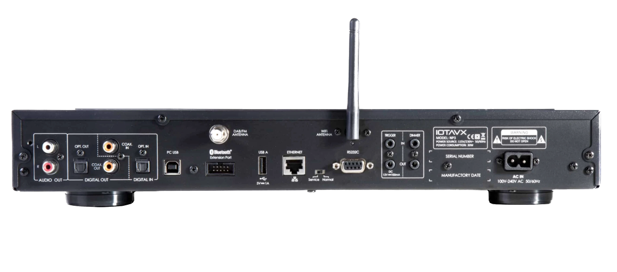 IOTA VX NP3 Network CD Player, back of unit