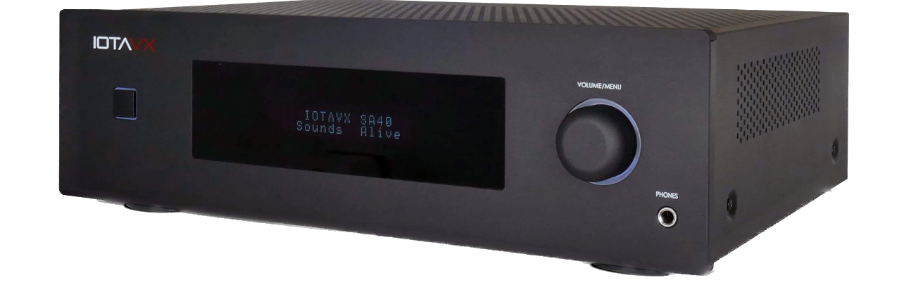 IOTA VX SA40 Stereo Integrated Amplifier, angled