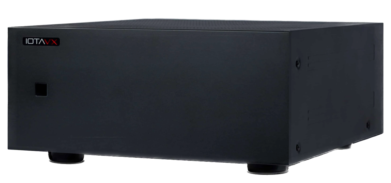 IOTA VX AVXP1 7-Channel Power Amplifier, angled view