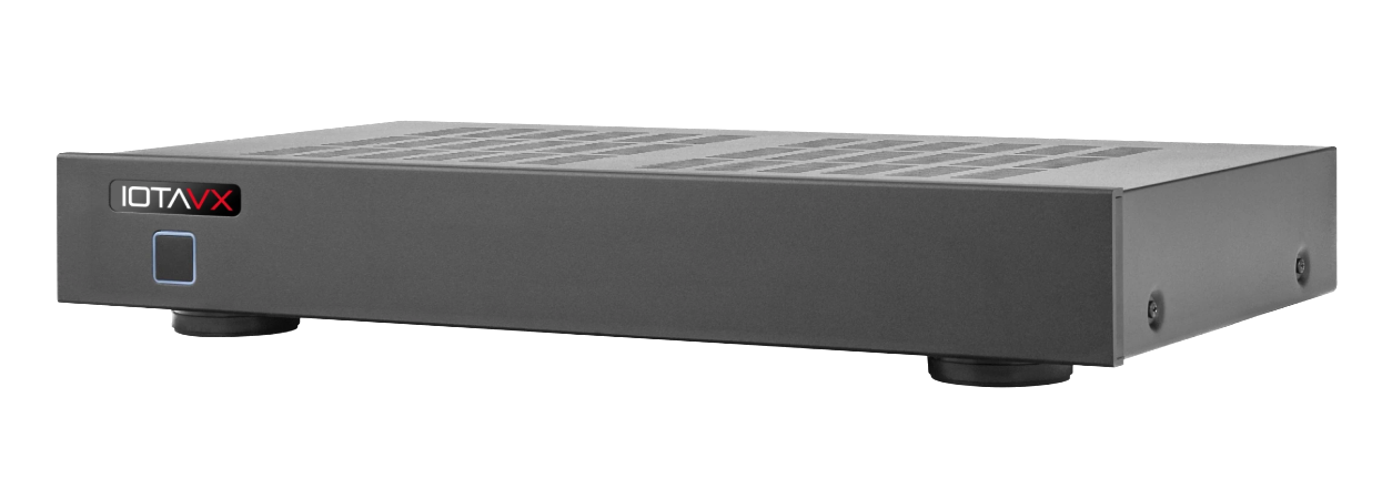 IOTA VX PA3 Stereo Power Amplifier, angled