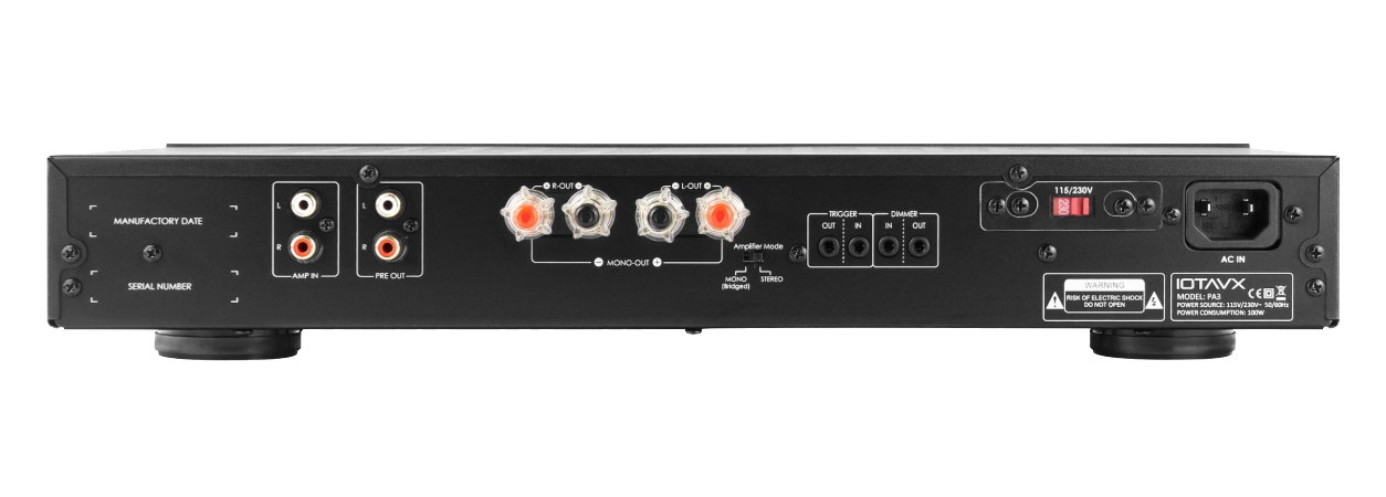 IOTA VX PA3 Stereo Power Amplifier, back