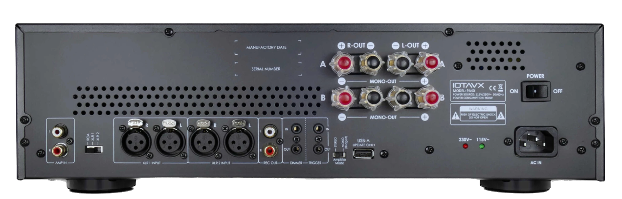 IOTA VX PA40 Class AB Stereo Power Amplifier, back