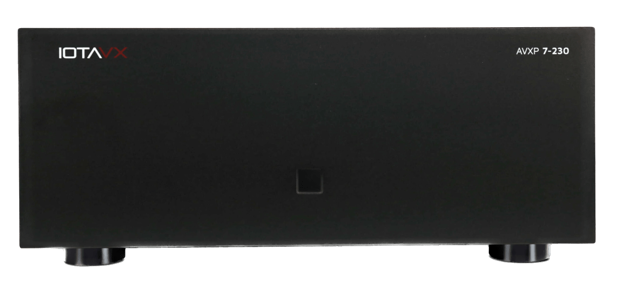 IOTA VX AVXP 7-230 7-Channel Power Amplifier, front of unit