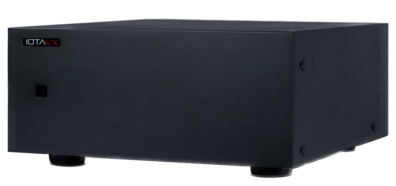 IOTA VX AVXP1 7-Channel Power Amplifier, angled view