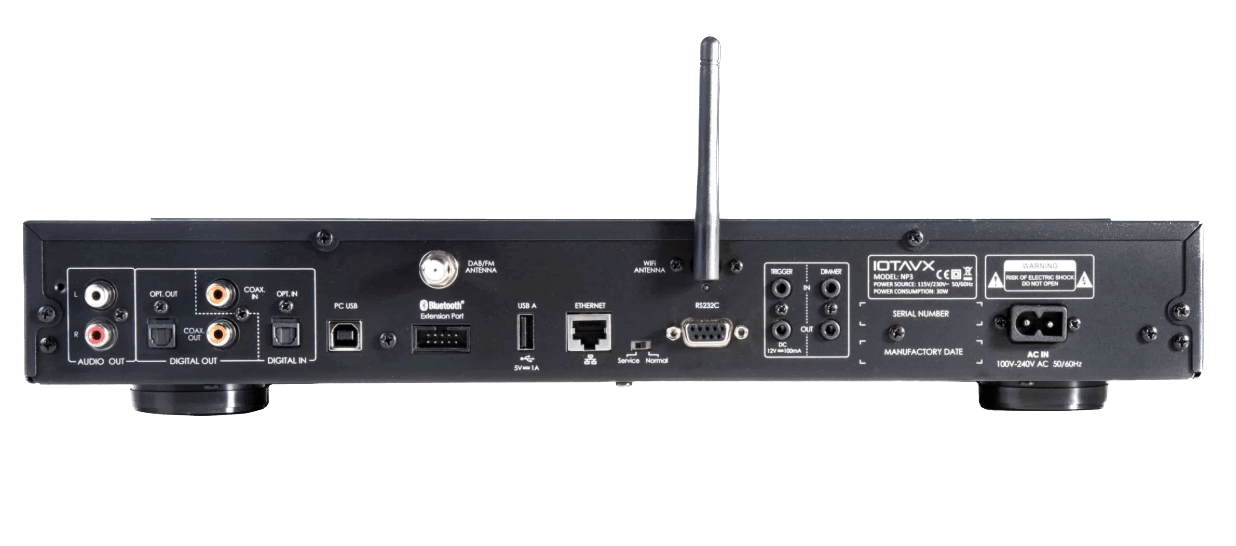 IOTA VX NP3 Network CD Player, back of unit