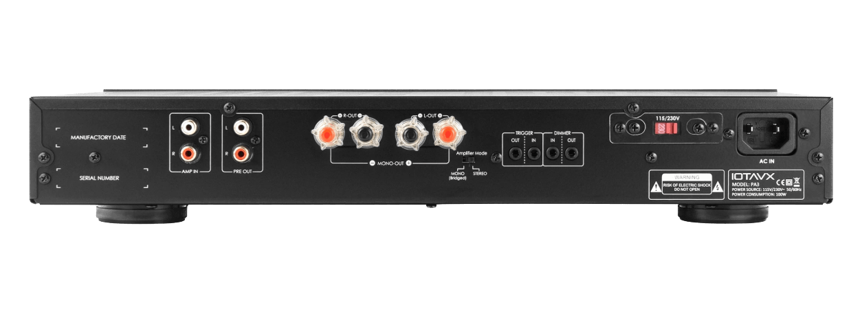 IOTA VX PA3 Stereo Power Amplifier, back