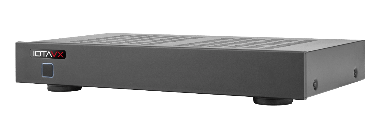 IOTA VX PA3 Stereo Power Amplifier, angled
